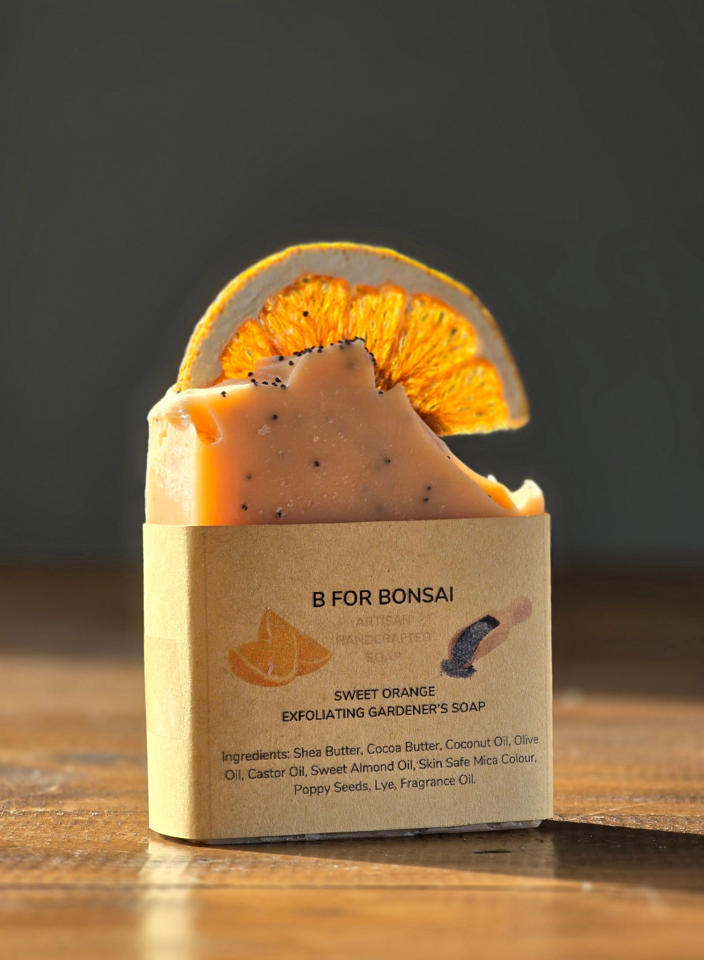 Sweet Orange Gardener's Soap with orange slice