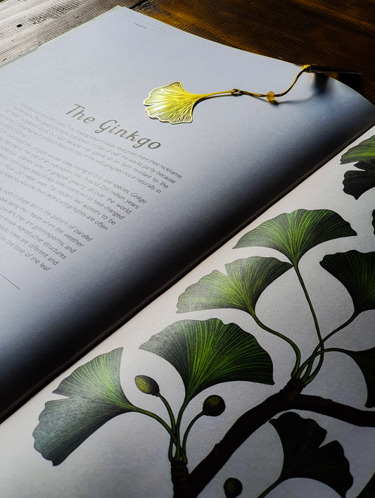Bookmark, Gold-Plated, Ginkgo